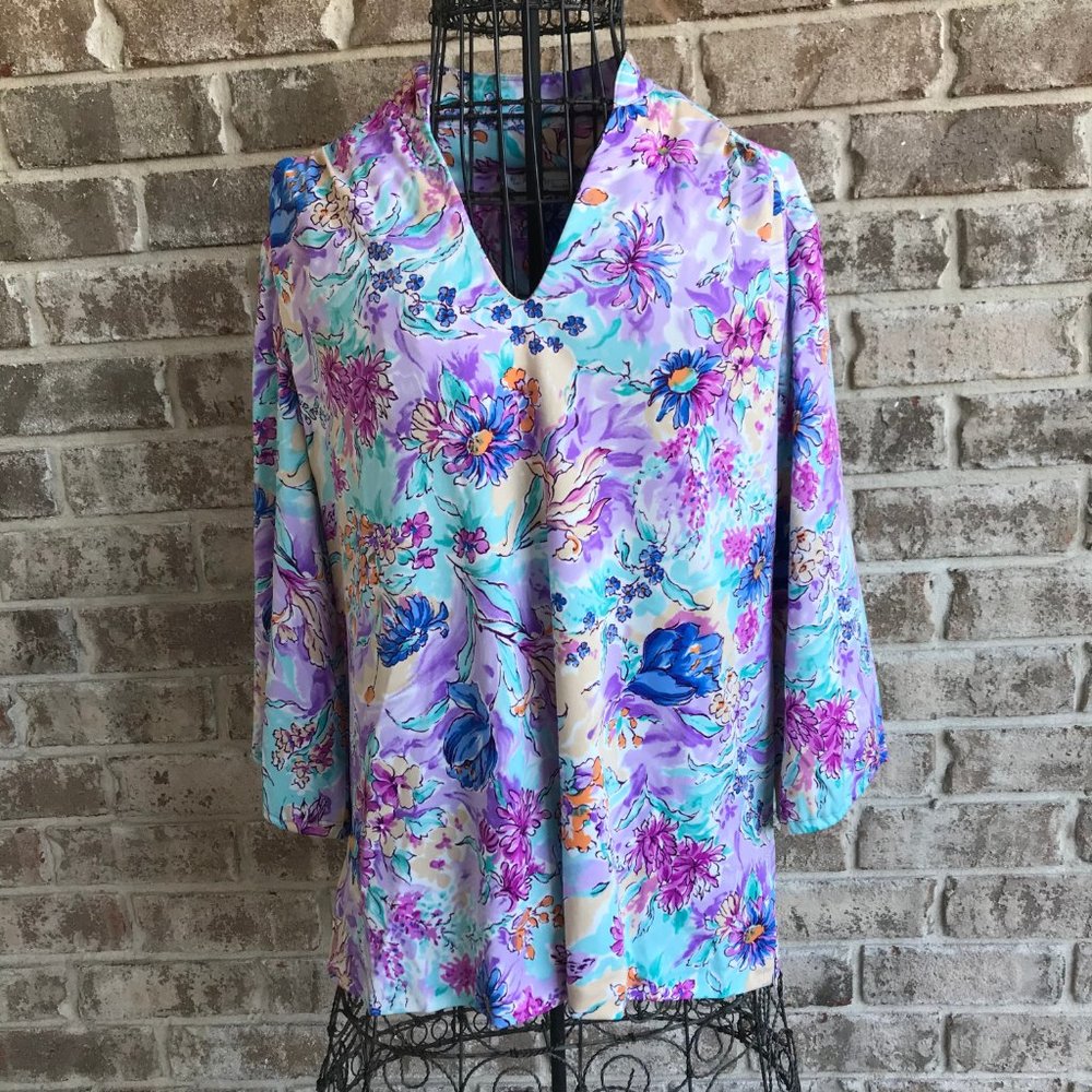 Miss Marilyn of Dallas Blouse  Floral Vintage